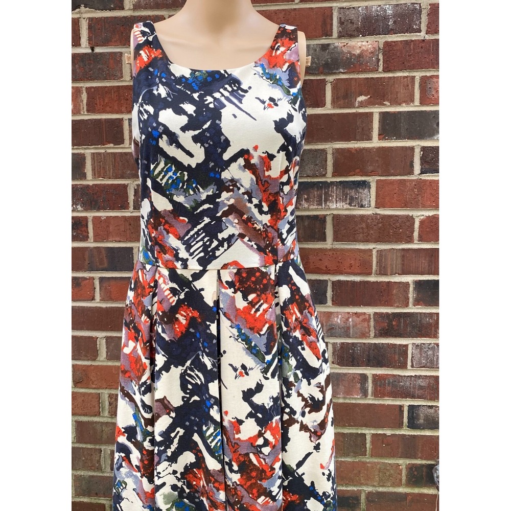 Anthropologie Maeve Fit And Flare Zip Up Pocket Stretchy Colorful Dress,Size M - Picture 14 of 15